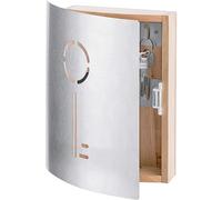 SUBZONAL-Present 13846 Armoire à Clés en Hêtre/INOX, 20 x 6 x 20 cm