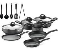 Subzonal-Prima Collection Black Batterie Cuisine 15 Pièces Revêtement Anti-Adhésif 2 Couches Induction