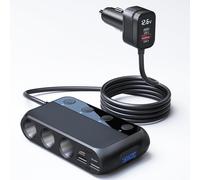 Subzonal-Prise Allume Cigare 9 En 1, 148w Chargeur Allume Cigare Pour Chargeur De Voiture 12v/24v Avec 2 Ports Usb-C Pd 30w & 4 Ports Usb Qc3.0 Con Display Led Per Iphone Dash Cam