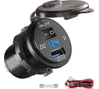 Subzonal-Prise De Chargeur Usb 12v/24v, Chargeur De Voiture Quick Charge 3.0 Prise Intégrée Adaptateur Étanche Avec Interrupteur Led Voltmètre Affichage De La Tension Pour Moto Bateau Camion Caravane