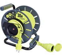 SUBZONAL-Pro-XT Enrouleur ouvert inversé avec prise en ligne résistante aux intempéries 30 m avec câble haute visibilité inversé de 3 m, vert