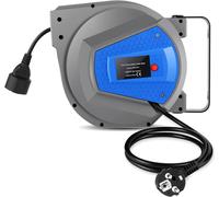 SUBZONAL-Professionnel Enrouleur de Câble Rétractable Automatique 15m+1m Enrouleur de Câble Monté Au Mur et Au Plafond 180° Câble Rotatif à Pour l'intérieur et l'extérieur 1500-3000W