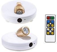 SUBZONAL-Projecteur à piles à LED pour Plafonniers/Murs/éclairage de Placard/Couloir, éclairage Télécommandé, Applique Murale Rotative à 180 °,Convient pour l'intérieur Partout,2 Pièces