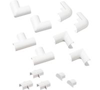 SUBZONAL-Raccords à clipser pour goulotte moulure 20x10mm, Joindre plusieurs goulottes de 20x10mm - Multipack 13 pièces - Blanc