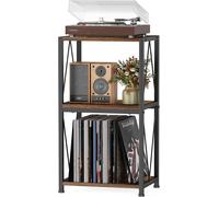 SUBZONAL-Rangement pour disques vinyles à 3 niveaux, table d'appoint, meuble pour platine vinyle pour rangement et affichage de disques, support pour platine tournante dans le salon, la chambre, la