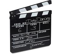 SUBZONAL-relaxdays, noir Clap de cinéma Hollywood film clapet scène inscription déco HxlxP: 26 x 30 x 30 cm
