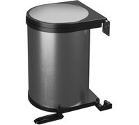 Subzonal-Relaxdays Poubelle Encastrable Pivotante, 12 L, Placard De Cuisine, 37 X 28 X 28,5 Cm, Acier Inoxydable, Argenté/Noir