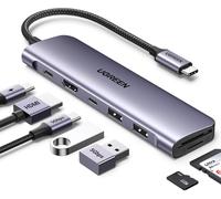 SUBZONAL-Revodok 1071 Hub USB C HDMI 4K Lecteur de Carte SD TF PD 100W Multi Data Ports 5Gbps 7 en 1 Docking Station Compatible avec MacBook iPad Pro Air Mac Mini M4 iPhone 17 Pro Max 16 15 Série