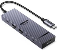 SUBZONAL-Revodok Pro 106 10Gbps Hub USB C HDMI 4K 60Hz 4 Data Ports 2A2C PD 100W 6 en 1 Docking Station Compatible avec MacBook iPad Air Mac Mini M4 Surface iPhone 17 Pro Max 16 15 Série Galaxy S25