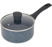 Subzonal-Rh00845eu Nightfall Stone 18cm Casserole Antiadhésive Avec Couvercle En Verre Trempé Et Évent De Vapeur, Casseroles À Soup En Aluminium Pressé, Sans Pfoa, Induction/Va Au Lave-Vaisselle