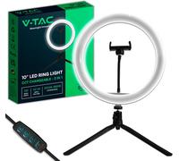 SUBZONAL-Ring Light de Table Professionnel avec Trépied pour Selfie, Vidéo, Photo, Tiktok - Anneau Lumineux - Lampe Annulaire LED pour Smartphone avec 3 Modes d'éclairage - avec Panneau de Commande