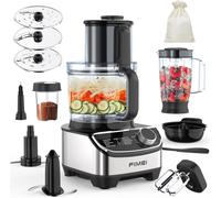 SUBZONAL-Robot culinaire multifonction 1300W, 3 vitesses et fonction pulse, hachoir 3,5L, mixeur 1,5L, moulin, presse agrumes, crochet pétrisseur, fouet, râpe, disque tournant, Sans BPA