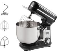 SUBZONAL-Robot Patissier, Robot pâtissier super silencieux (65 dB), Robot de cuisine 4-en-1, bol de 6 litres, inclus crochet pétrisseur, fouet et batteur plat, 6 vitesses + fonction Pulse, Noir Mat