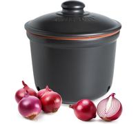 Subzonal-Römertopf Pot Fraîcheur Maxi 2,8 L ¿ Pot À Oignons En Céramique ¿ L'argile Respirante Garde Les Légumes Frais Plus Longtemps ¿ Circulation De L'air Idéale ¿ Noir