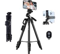 SUBZONAL-Rollei Trepied Smartphone Traveler, Trépied Telephone Portable avec Telecommande Bluetooth Android & iOS 120cm Tripod pour Téléphone Léger Noir avec Support Smartphone pour iPhone Huawei Sam