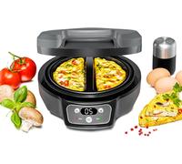 SUBZONAL-ROMMELSBACHER Omelett Chef OM 950 ¿ Boîtier Cool Touch, plaques de cuisson extra profondes pour 2 omelettes, revêtement antiadhésif, minuterie 20 min, écran LED, voyants de contrôle, gouttiè