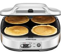 SUBZONAL-Rommelsbacher Pancake Maker PC 1800, 4 plaques de Cuisson de 13,5 cm de diamètre, revêtement antiadhésif, minuterie de 15 Minutes, arrêt Automatique, 1800 W, argenté