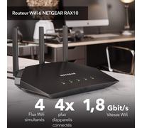SUBZONAL-Routeur WiFi 6 4 Flux (RAX10) ¿ Vitesse WiFi AX1800 (Jusqu¿à 1,8 Gbit/s) Bi-Bandes Couverture jusqu'à 140 m²