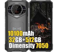 SUBZONAL-S200X 5G Smartphone Portable Incassable, Dimensity 7050 32Go512Go, Android 14 Téléphone 5G, 100MP20MP, 6.72 & 1.32 FHD Double écran, 10100mAh Smartphone Etanche, Dual 4G, NFC,GPS,OTG, Noi