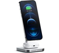 SUBZONAL-SATECHI Chargeur Induction 2 en 1, Station de Charge sans Fil Magnétique Pliable et Compacte pour iPhone Séries 16 à 12, Apple Watch Séries 10¿7/SE/Ultra/Ultra 2 et AirPods Pro, 4 (ANC)/3/2