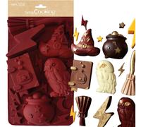Subzonal-Scrap Cooking - Moule Silicone Sorcier - 15 Formes Biscuits & Gâteaux - Apte Four & Congélateur - Pâtisserie Gâteau Enfant - Ustensile Souple - Magie Sorcellerie - 2998, Bordeaux