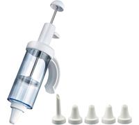 Subzonal-Seringue De Décoration, Pour Garniture Et Beignet, Avec 5 Douille, Capacité : 180 Ml, Plastique / Acier Inoxydable, Transparent / Blanc, 31162260