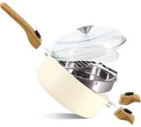 Subzonal-Set Culinaire Multi-Usages Amovible Crème 28cm En Aluminium - Ustensile Tout-En-Un Compatible Tous Feux Et Lave-Vaisselle - Revêtement En Céramique - 6020897