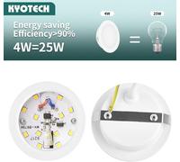 SUBZONAL-Set de 3 luminaires pour meuble LED Dimmable 230V, 4W LED IP44 G4 20mm spots encastrables pour meuble plat, 4000K blanc naturel, hotte de cuisine, spot encastrable salle de bain (Blanc)