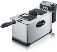 SUBZONAL-SEVERIN Friteuse 2 000 W, Friteuse électrique en inox d'une capacité de 3 L, Appareil de cuisson pour frites, légumes, viandes, poissons ou beignets, inox, FR 2431