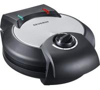 SUBZONAL-SEVERIN Gaufrier 1 300 W, Appareil à gaufres au revêtement antiadhésif pour gaufres norvégiennes moelleuses et croustillantes, Machine à gaufres c?ur au design compact, noir/inox, WA 2103