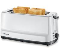 SUBZONAL-SEVERIN Grille-pain automatique 1400 W, Toaster compact 2 fentes jusqu'à 4 tranches, Grille-pain électrique avec réglage du degré de brunissage & fonction décongélation, blanc, AT 2234