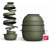 Subzonal-Share & Play Ensemble De 10 Ustensiles De Cuisine Empilables Manche Amovible Peu Encombrant Fonte D'aluminium Revêtement Antiadhésif Ceratech