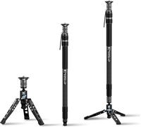 SUBZONAL-SIRUI 3 en 1 Monopode Carbone Professionnel, 165cm Monopode pour Appareils Photo avec Pieds, Réglage Rapide de la Hauteur en Une Seule étape, Charge Maximale 10kg, SVM-165