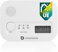 SUBZONAL-Smartwares Détecteur de monoxyde de Carbone FGA-13041 - Capteur 10 Ans - avec écran et Bouton de Test