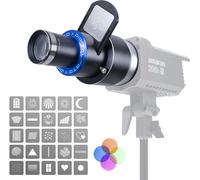 SUBZONAL-Snoot Optique Bowens Monture, 25 gobos, Accessoire de Projection pour Projecteur de Photographie, Compatible avec Aputure Amaran 100X/D 200D/X, Godox SL60 pour Portrait, Focalisable
