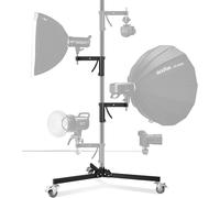 SUBZONAL-Soonpho Metal Heavy Trépied à roulettes pour Studio 240cm C Stand Robuste avec roulettes pour trépied et 2 poignées coulissantes,capacité Charge maximale 15kg pour Studio Monolight Softbox R