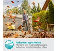 SUBZONAL-Souffleur de feuilles sans fil PowerJet 18V P4A sans batterie : souffleur de feuilles efficace avec moteur de 18 V, vitesse de soufflage 100 km/h, faible poids, poignée ergonomique (14890-55