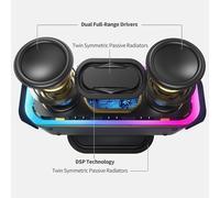 SUBZONAL-SoundBox Pro Haut-parleurs Bluetooth sans fil avec son impressionnant de 24 W, basses en pleine croissance, 15 heures de lecture, jumelage stéréo sans fil, portée sans fil de 18.8 m, gris