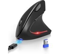 SUBZONAL-Souris Ergonomique sans Fil Rechargeable, Souris Verticale Bluetooth 3 Modes (BT5.0/3.0+2.4G) 4800 DPI Réglable, 6 Boutons, Souris Silencieuse pour Ordinateurs, Portables, Mac, PC, Windows
