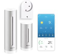 SUBZONAL-Station Météo Intérieur Extérieur Connectée sans Fil avec Support Mural, Thermomètre, Hygromètre, Baromètre, Sonomètre, Qualité de l'air - Compatible Alexa, Apple et Google Home, NWS01-AMZ