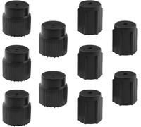 Subzonal-Store Lot De 10 Bouchons De Valve De Rechange Compatibles Avec Les Systèmes De Climatisation R134a Ac - Capuchons De Port De Charge Abs Noir