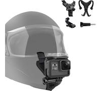 SUBZONAL-Support Casque de Moto Menton pour GoPro Hero 13/12/11/10/9/8/7/6/5/4, Insta360 Ace Pro/2 X5 X4 X3, DJI OSMO Action 5 Pro Action 4/3, Silicone Antidérapant, Action cam Accessoires