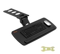 SUBZONAL-Support Clavier 63,5x25 cm Plateau pour Clavier et Souris Coulissant sous Bureau Charge Max 5 kg Tablette Coulissante Clavier Fixation Facile Hauteur et Angle Réglable pour PC Bureau Domicil