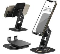 Subzonal-Support Téléphone Portable, Support De Téléphone Pliable 360° Support Téléphone Bureau Multi-Angles Réglable Compatible Avec Samsung Huawei Ipad Mini Iphone Tous Les Smartphones (Noir)