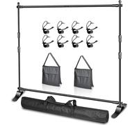 SUBZONAL-Support Toile de Fond Photo 3 x 2,4 m, Banner Stand Réglable avec 2 Sacs de Sable et Paquet de Transport pour Studio, Portrait et Photographie de Produits