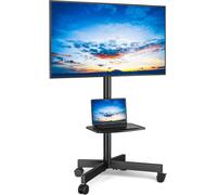 SUBZONAL-Support TV sur Pied Chariot TV Meuble Télé Support avec Roulette Pied de 27 à 60 Pouces, Mobile TV Pivotant et Réglable en Hauteur, jusqu'à 40 kg, Max VESA 400x400 mm