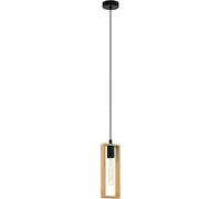 Subzonal-Suspension Littleton, Luminaire Suspendu Vintage De Style Industriel, Lampe Rétro Suspendue En Acier Et Bois, Couleur Noire, Marron, Douille E27