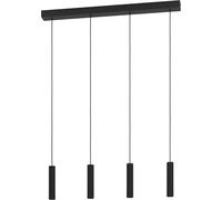 SUBZONAL-Suspension luminaire LED Almudaina, lustre à 4 lampes pour salon et salle à manger, lampe de plafond suspendue en métal noir, blanc chaud, 84 cm