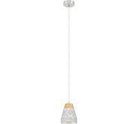 Subzonal-Suspension Luminaire Tarega, Lustre Suspendu En Béton, Lampe De Salle À Manger En Acier, Bois Et Béton, Gris, Brun, Douille E27, Ø 150 Mm