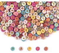 Subzonal-Sutoug Lot De 1000 Perles Rondes En Acrylique Avec Lettres De A À Z, 4 X 7 Mm, Pour Bracelets, Bijoux, Bricolage, Artisanat, Colliers, Ornements, Pendentifs, Accessoires